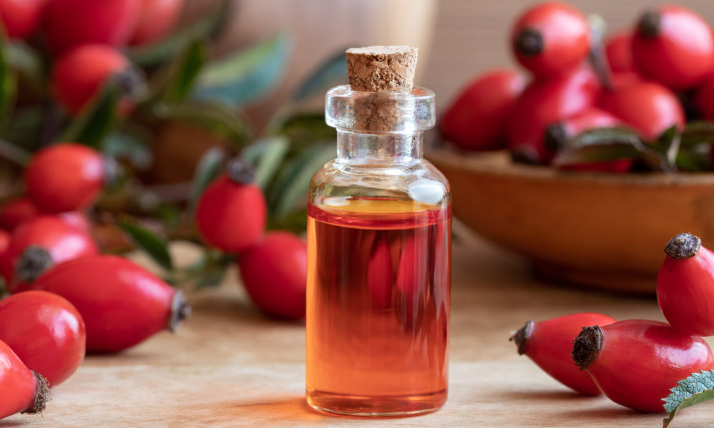 Bottle of rosehip oil