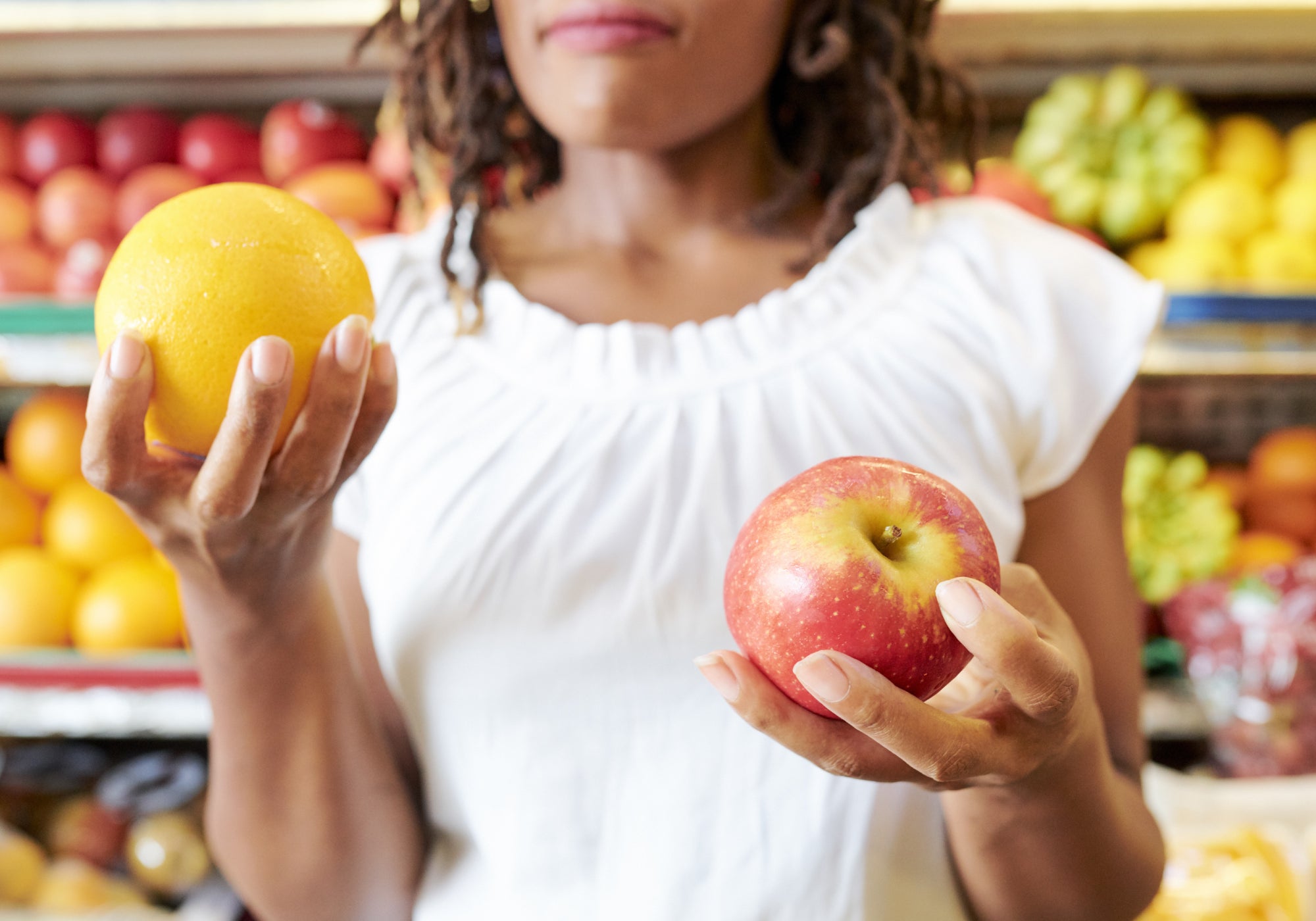 choosing food in a supermarket